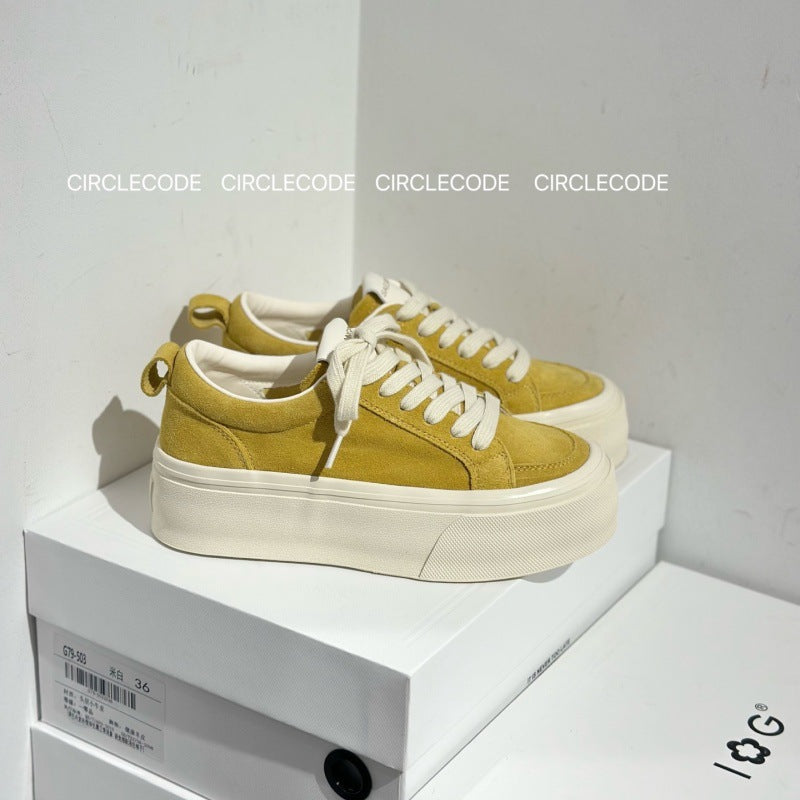 Women's Ni Thick Bottom White Spring Versatile Women's Casual Shoes