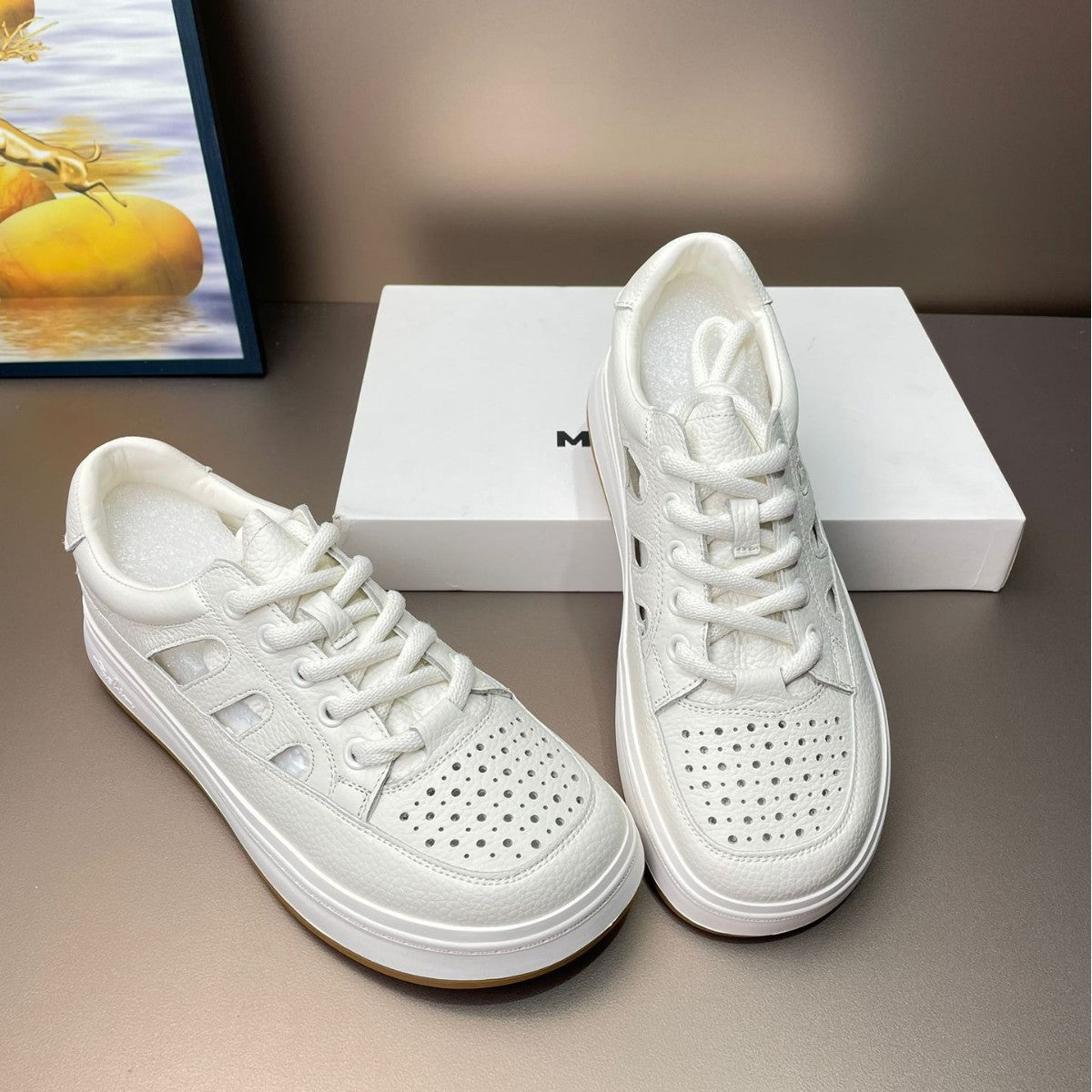 Female Summer Authentic Hollow Out Breathable Simple Flat Sandals