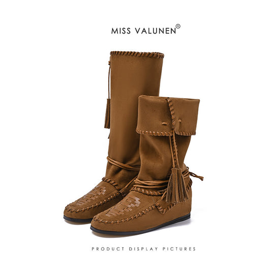 Boxing Slimming Relaxed Western Cowboy Flat Boots