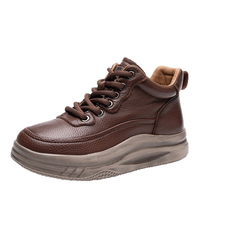 Women's German Training Spring Platform Vintage Fleece-lined Flat Lace Women's Sports Shoes