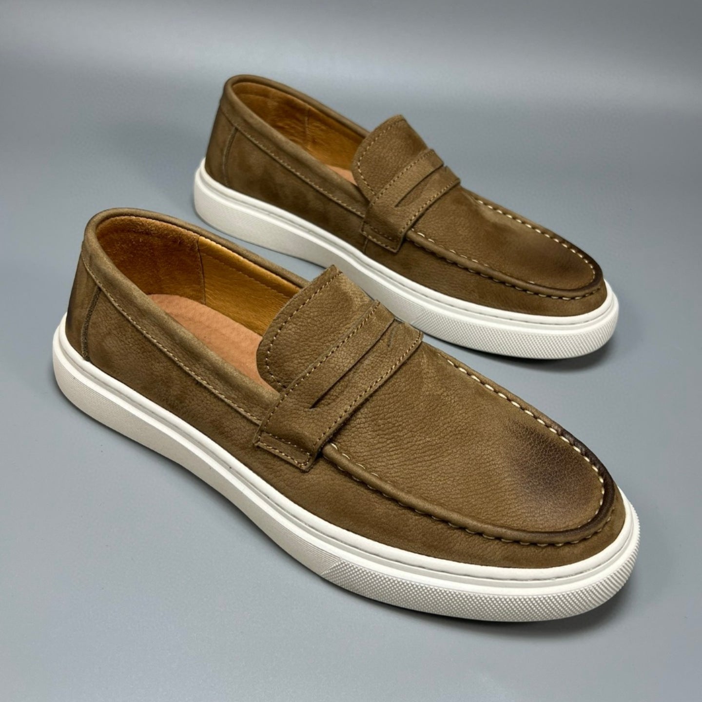 Men's Genuine Retro British Style Soft Bottom Leather Shoes