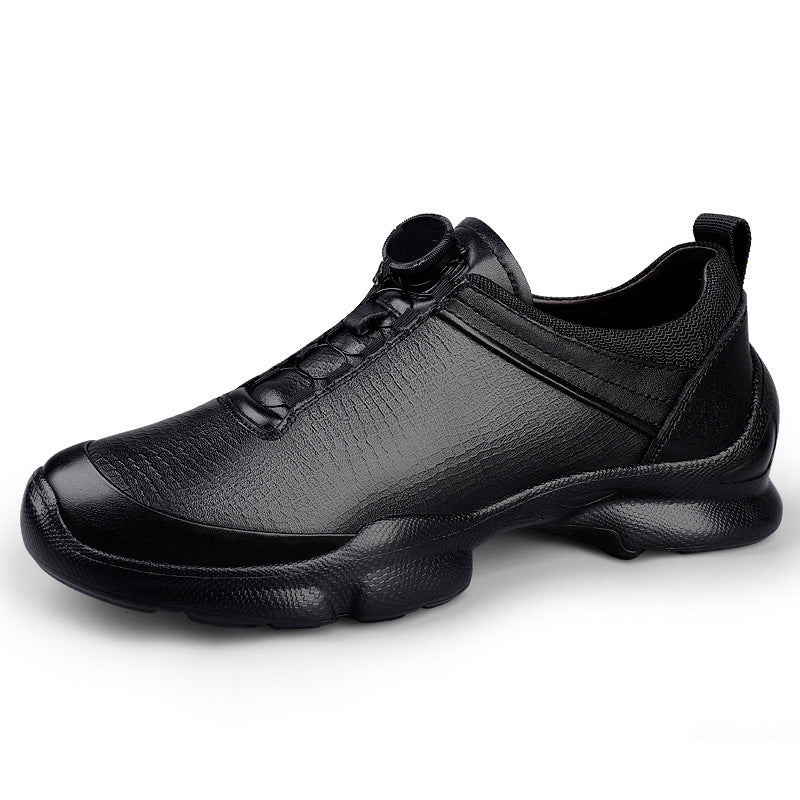 Men's Buckle Dad First Layer Cowhide Comfortable Thick Bottom Hight Increasing Men's Sports Shoes
