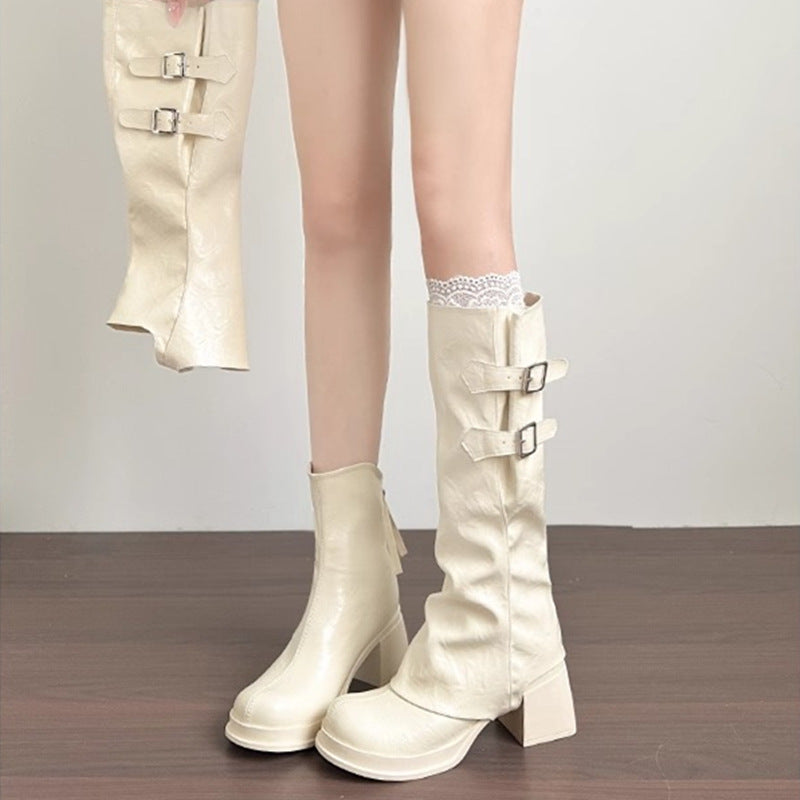 Women's Two-way Hot Style High-heeled Thigh Detachable Tall Knight Slimming Pants Women's Leather Boots