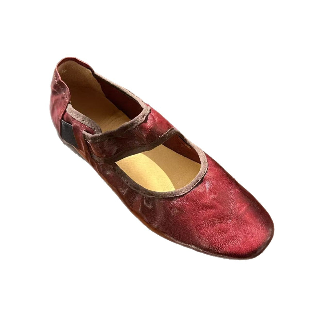 Women's Spring Novice Scratch Pattern Sheepskin Mary Jane Genuine Retro Women's Casual Shoes