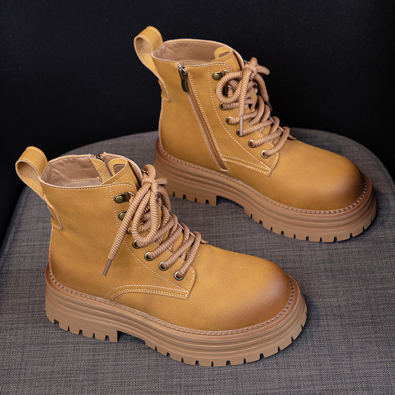 Women's Height Increasing Real With Fleece Lining Boots