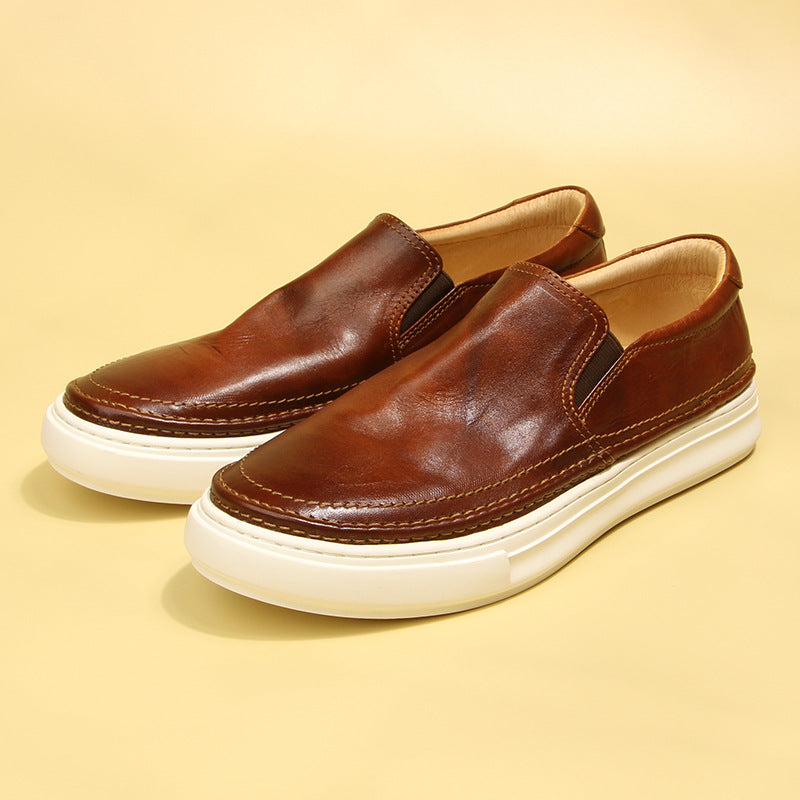 Versatile Horse Washed-out Vintage Slip-on Fashion Sneakers