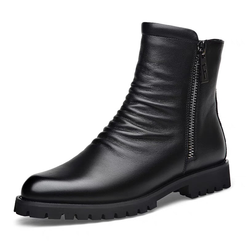 Men's British Style Smoke Pipe Zipper Fashion Boots