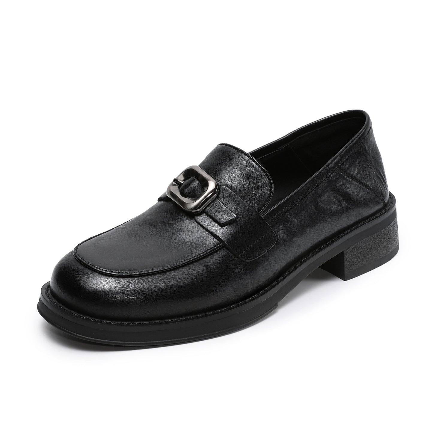 Women's Brown Retro Round Toe Spring British Women's Fashion Shoes