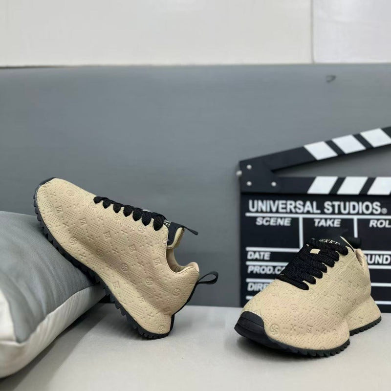 Men's Winter Fashion Trendy Printed Thick Bottom Color Men's Casual Shoes