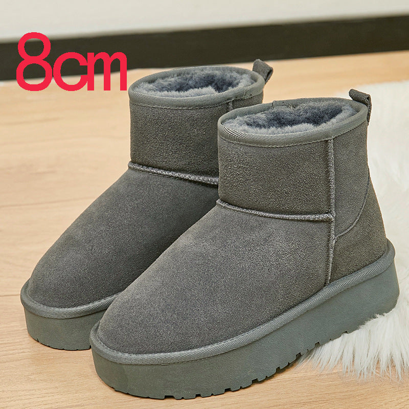 Women's Thickened Real Warm Height Increasing Insole Women's Snow Boots