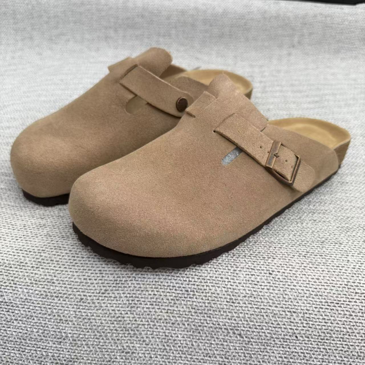 Women's & Men's Half Outerwear For Genuine Cork Sole Thick-soles Slippers