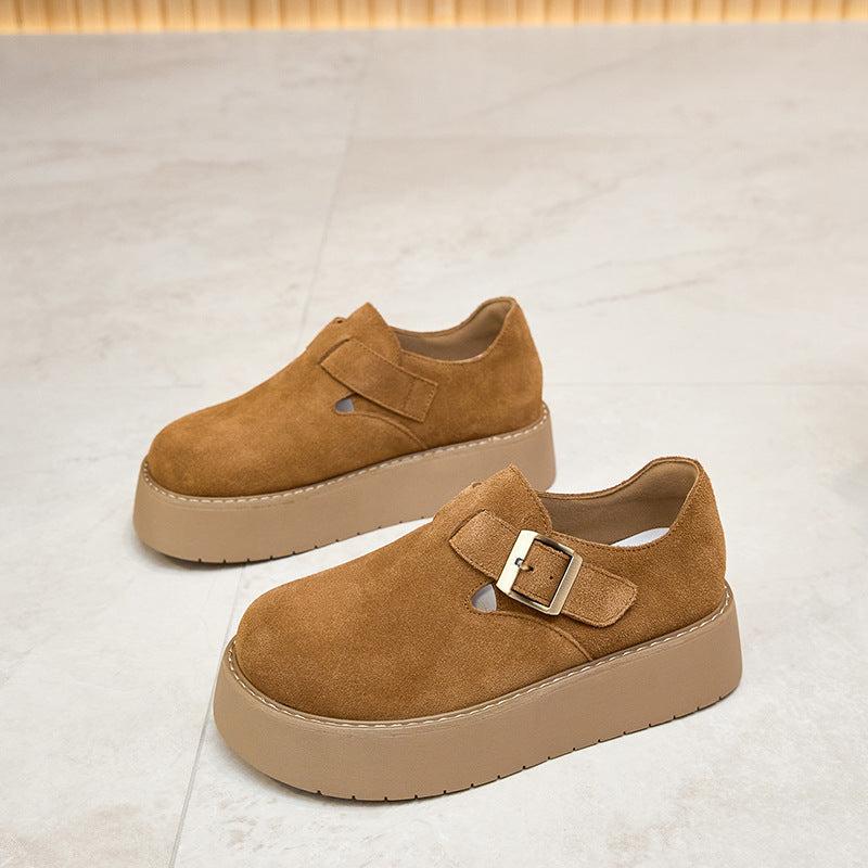 Platform Peas Fleece-lined Big Toe Pumps Women's Sports Shoes