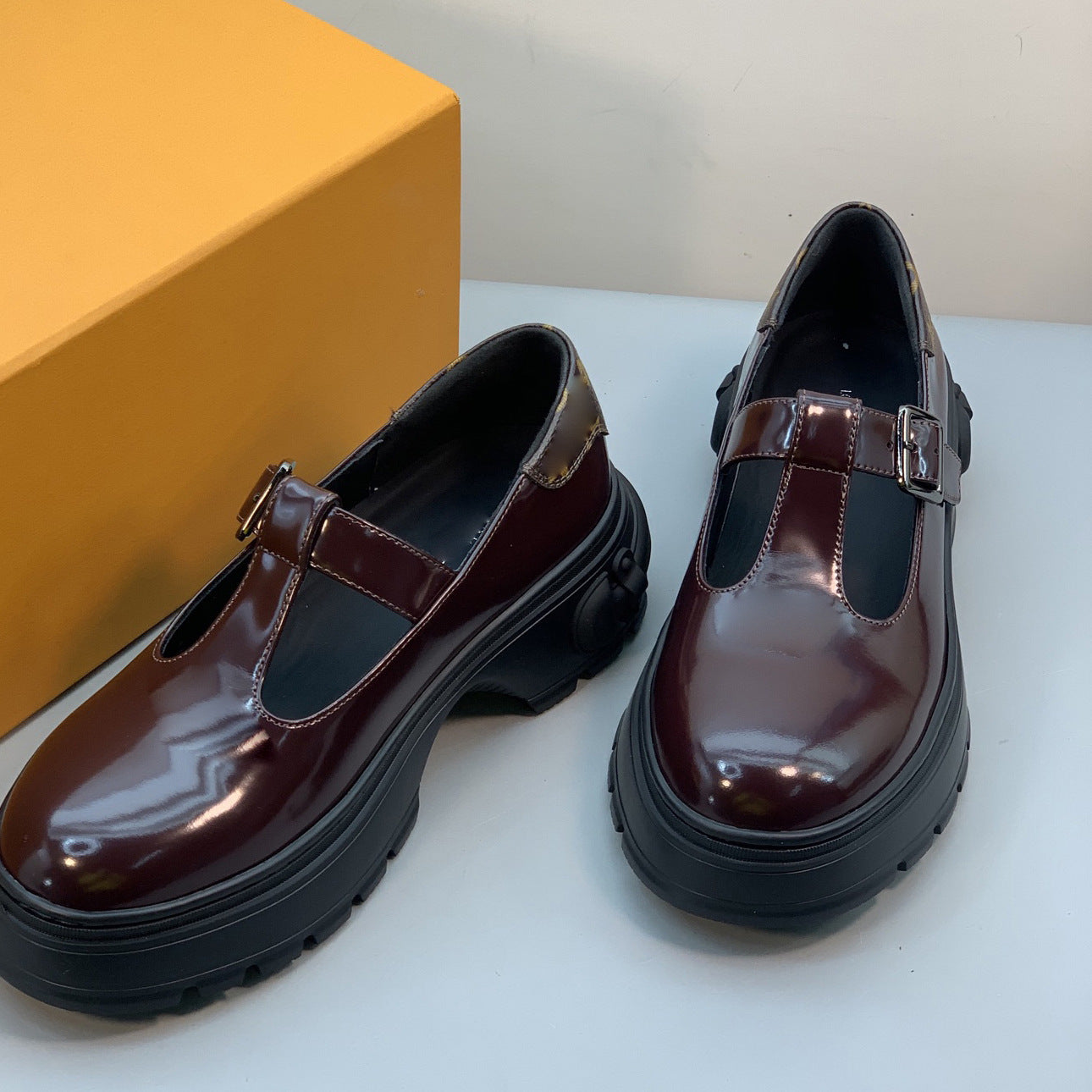 Women's Jane British Style Spring Calf Skin Platform Women's Fashion Shoes