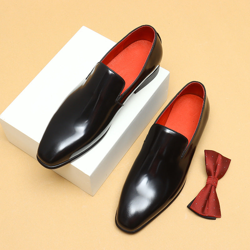 Men's Glossy British Formal Wear Patent Business Leather Shoes