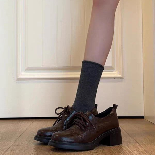 Women's Thick Bottom Chunky Small Spring British Loafers
