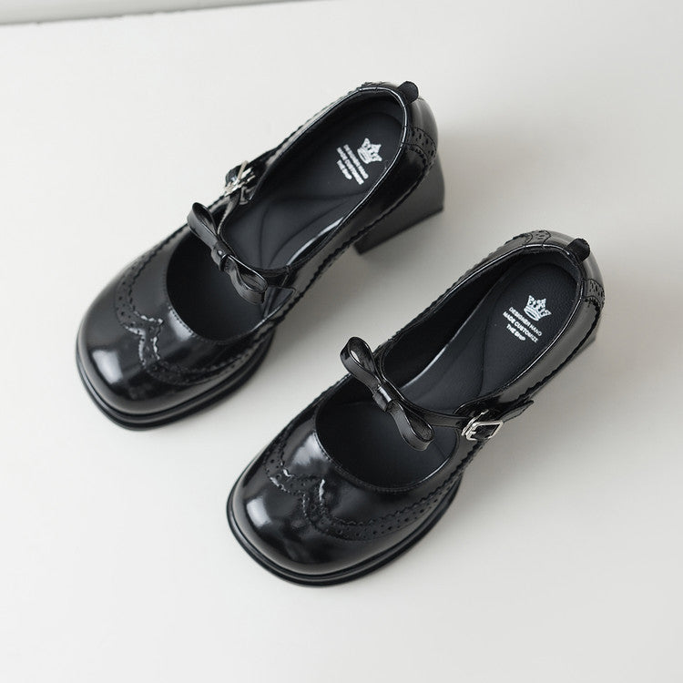 Women's Temperament Wild High Mary Jane Round Toe Heels