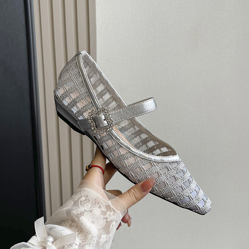 Women's Jane Wedge Small Square Toe Flat Women's Shoes