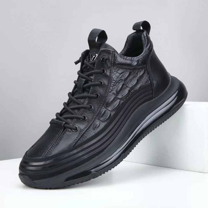 Men's Top Layer Cowhide Air Cushion Running Sports Trendy Men's Board Shoes