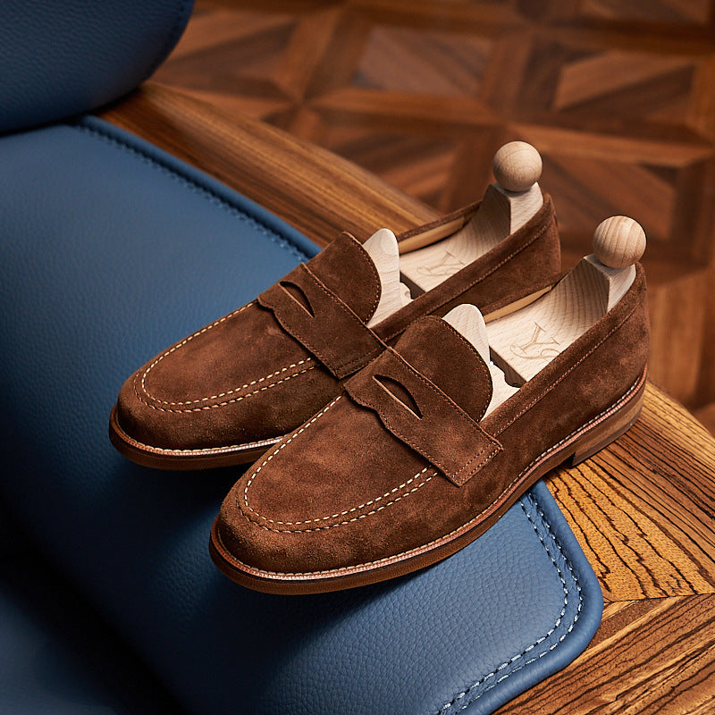 Men's Plus Size Spring Retro Genuine Handmade Leisure Loafers/doug Shoes