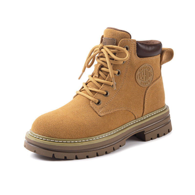 Women's Martin Autumn Soft Bottom Retro Short Cow Boots