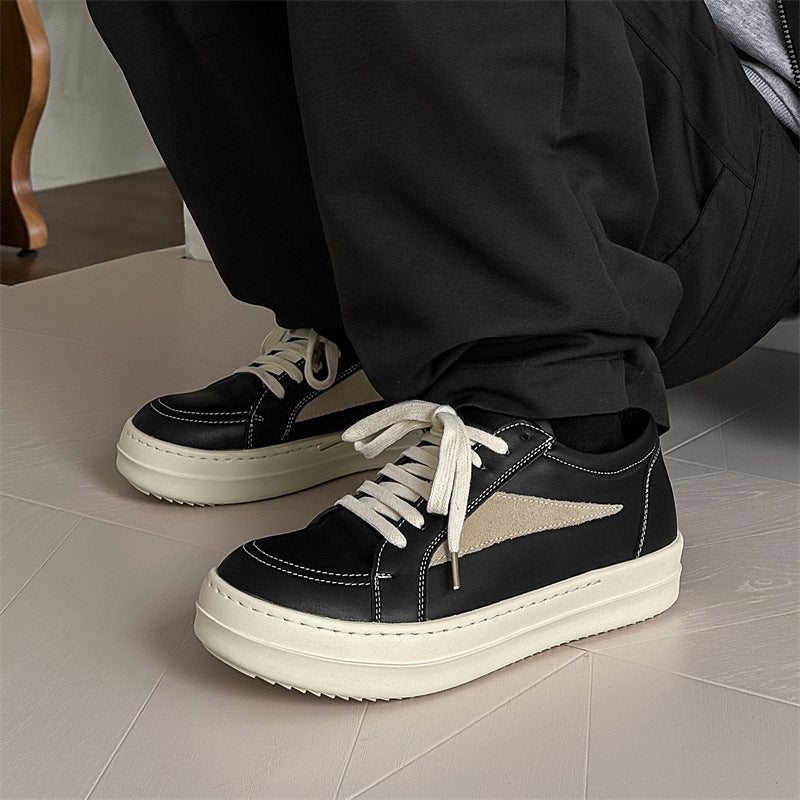Men's Dark High Street Style Low Top Retro Sports Platform Trendy Men's Board Shoes