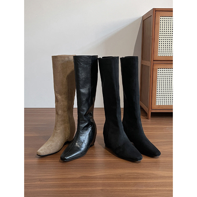 Women's Increasing Insole Black Plus Veet Skinny High Boots