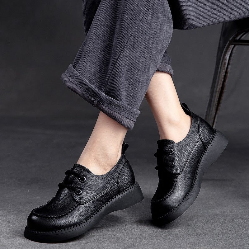 Women's Style Round Head Brush Color First Casual Shoes