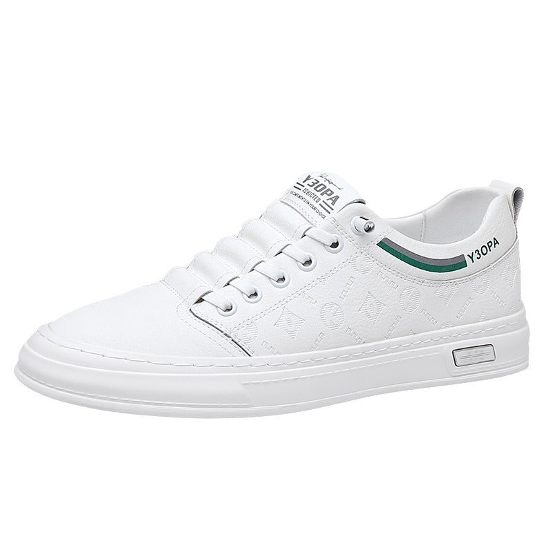 Men's White Fashion Trendy Breathable One Pedal Leather Shoes