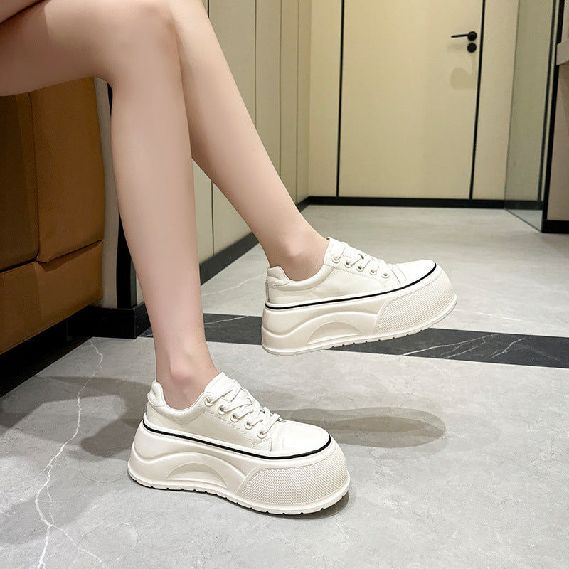 Women's Platform Small Heightened Single-layer Thick-soled Board Women's Sports Shoes
