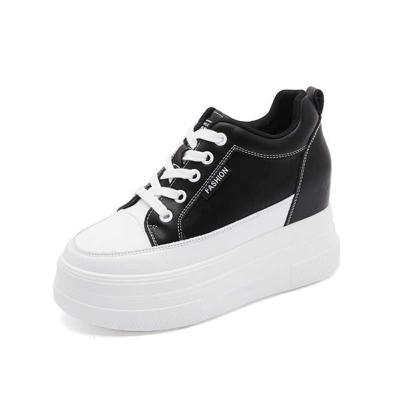 Women's White Thick Bottom Height Increasing Insole Super High Heels