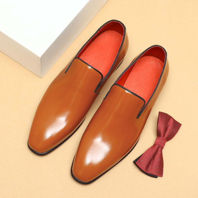 Men's Glossy British Formal Wear Patent Business Leather Shoes