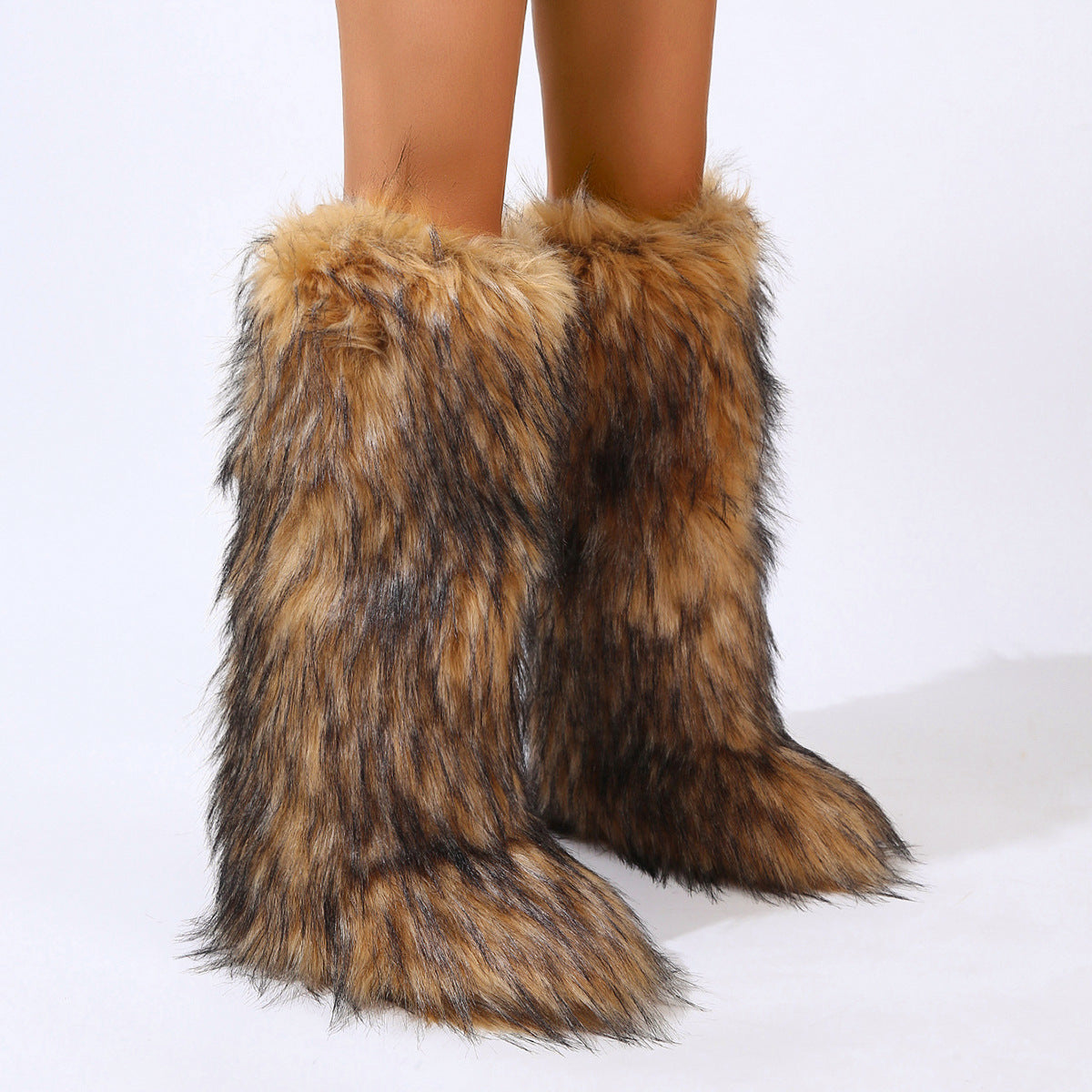 Women's Warm Winter Fur Round Toe Imitation Snow Boots
