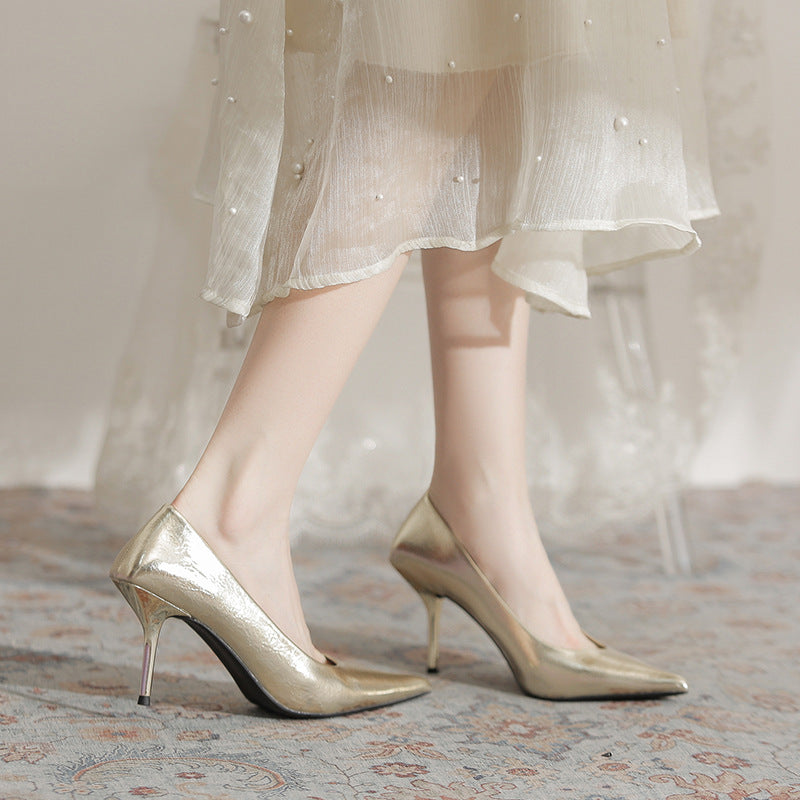 Women's Stiletto Pointed Toe Sier High Comfortable Ladies Women's Fashion Shoes