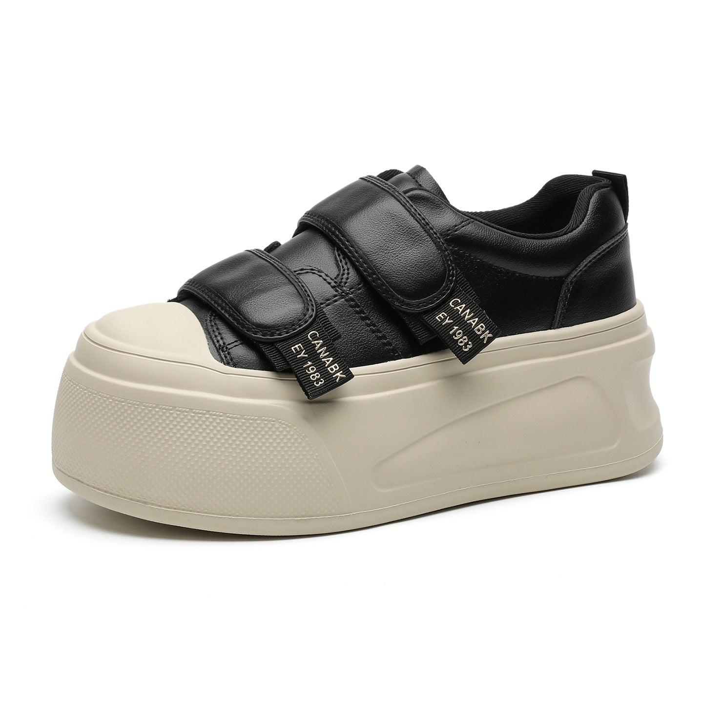 Women's White Spring Thick Bottom Velcro Versatile Daily Comfortable Women's Casual Shoes