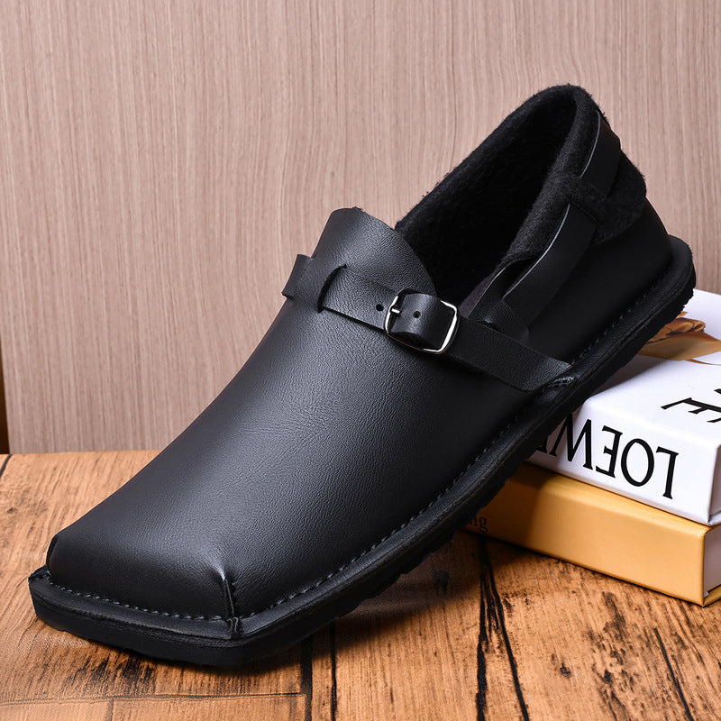 Men's Large Size Soft Bottom Surface Fashion Lazy Men's Casual Leather Shoes