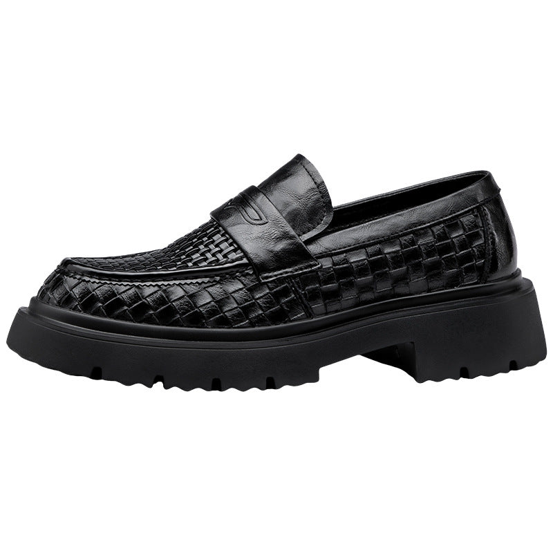 Men's Summer Woven Breathable Male Youth British Slip-on Peas Support Casual Shoes