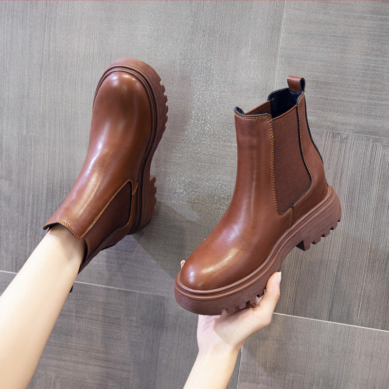 Women's Single Chelsea Ankle Small Size Height Boots