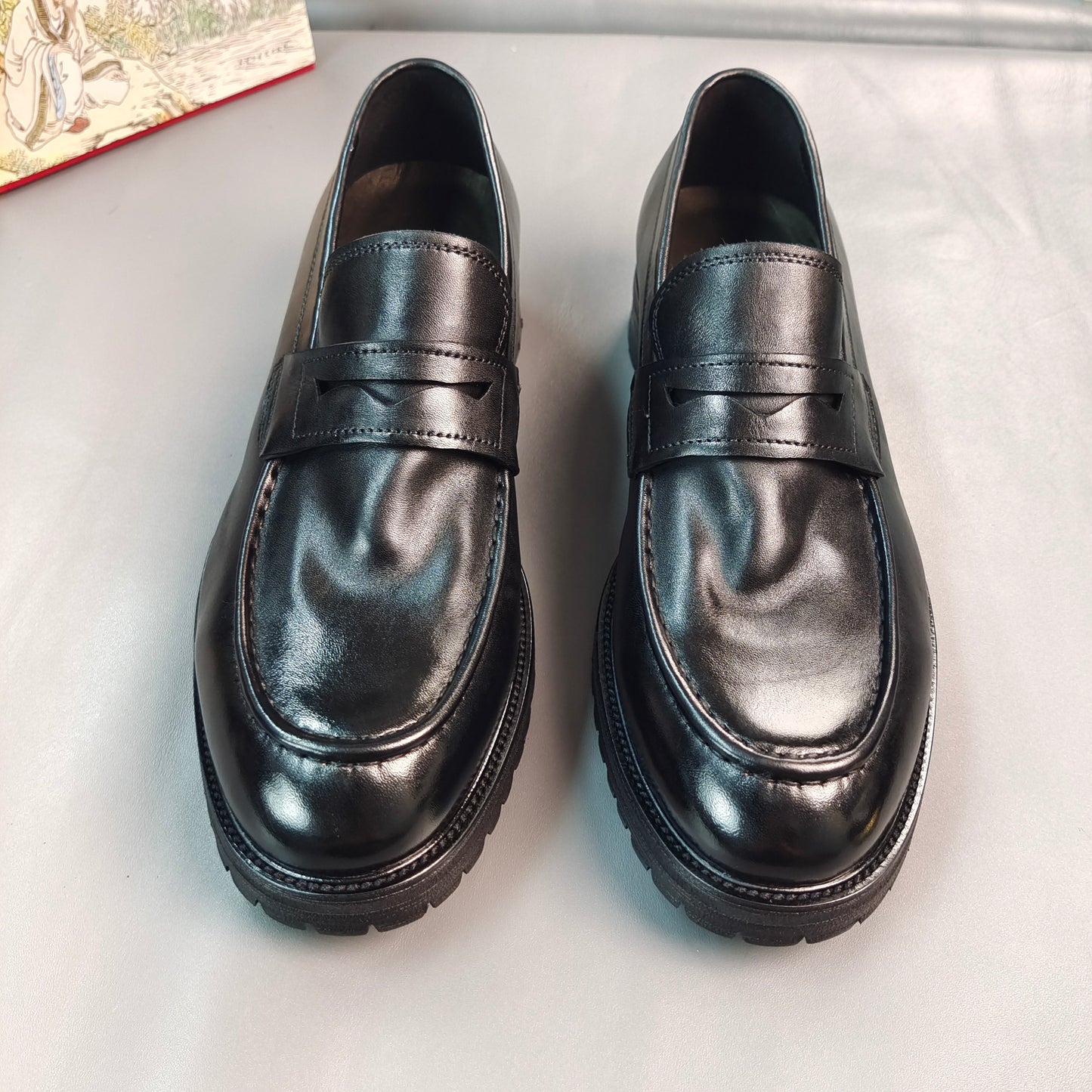 Washed-out Vintage Craft British Style Horse One Pedal Loafers/doug Shoes