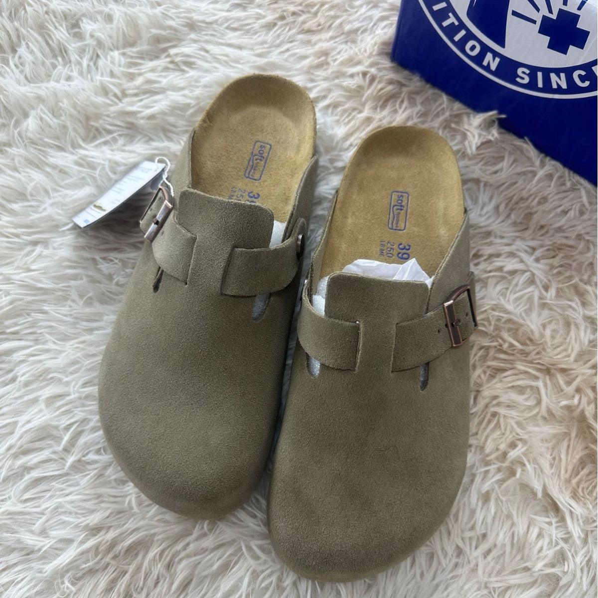 Women's & Men's Half Toe Cap Cork Sole Genuine Thick Slippers