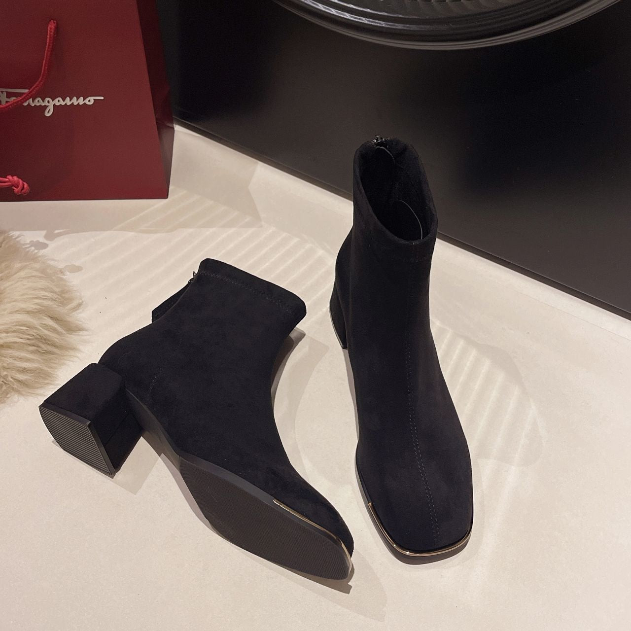 Women's & Men's Korean Style Suede Chunky Martin Small Ankle Fashion Women's Leather Boots