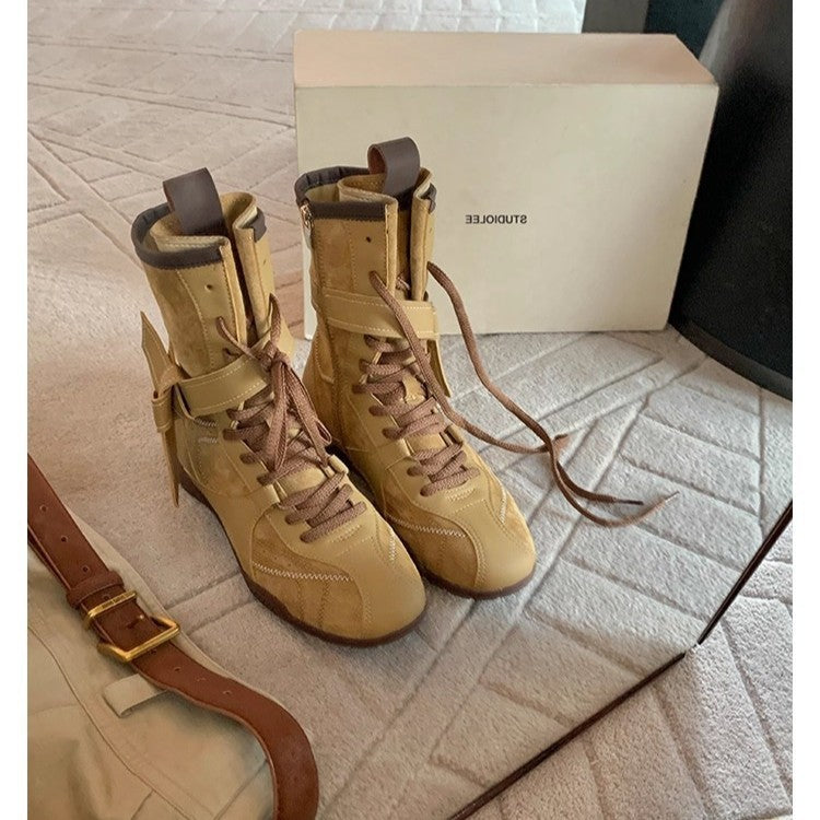 Women's Retro Side Zipper Safari Jacket German Boots