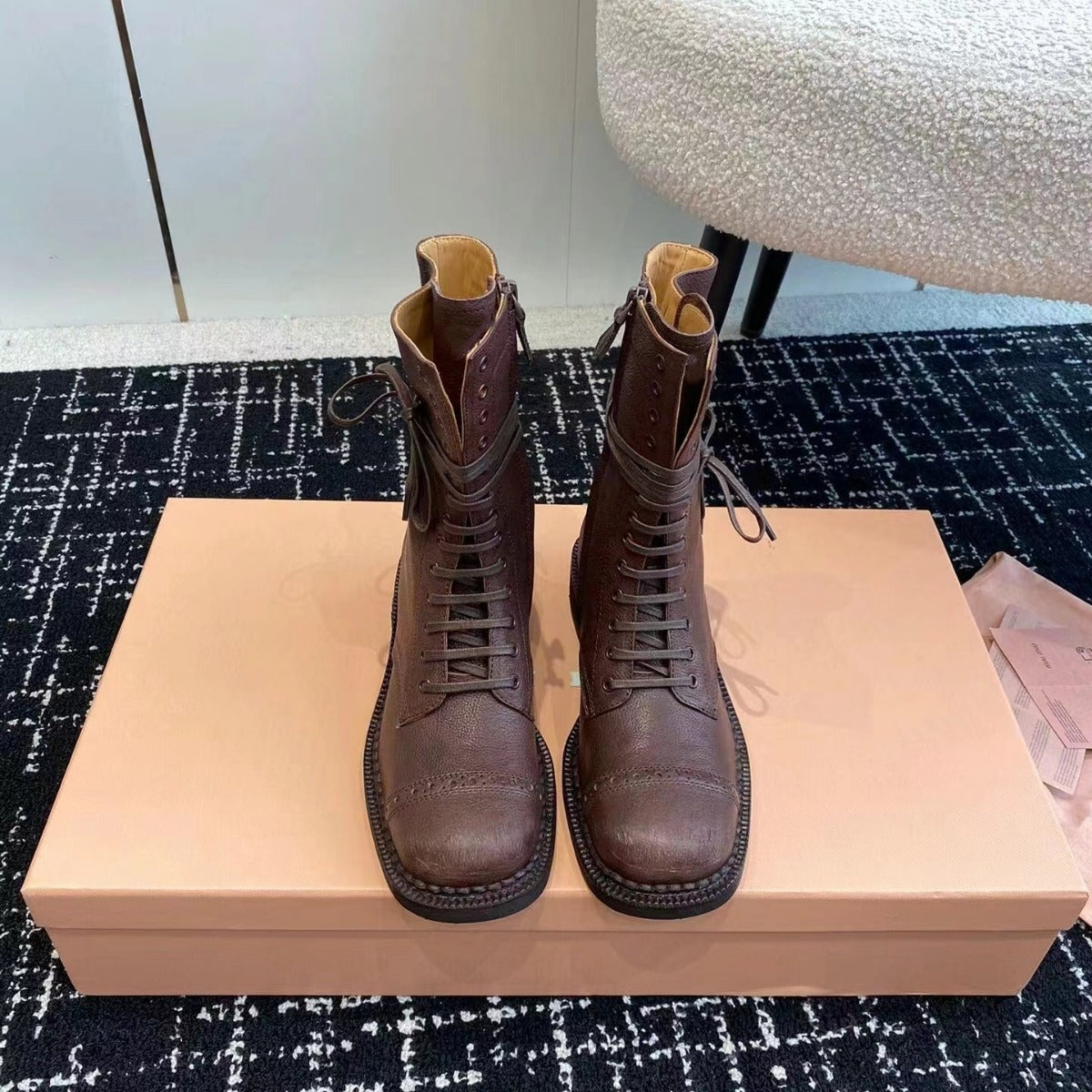 Women's Bottom Knight Motorcycle Ankle Plus Size Boots