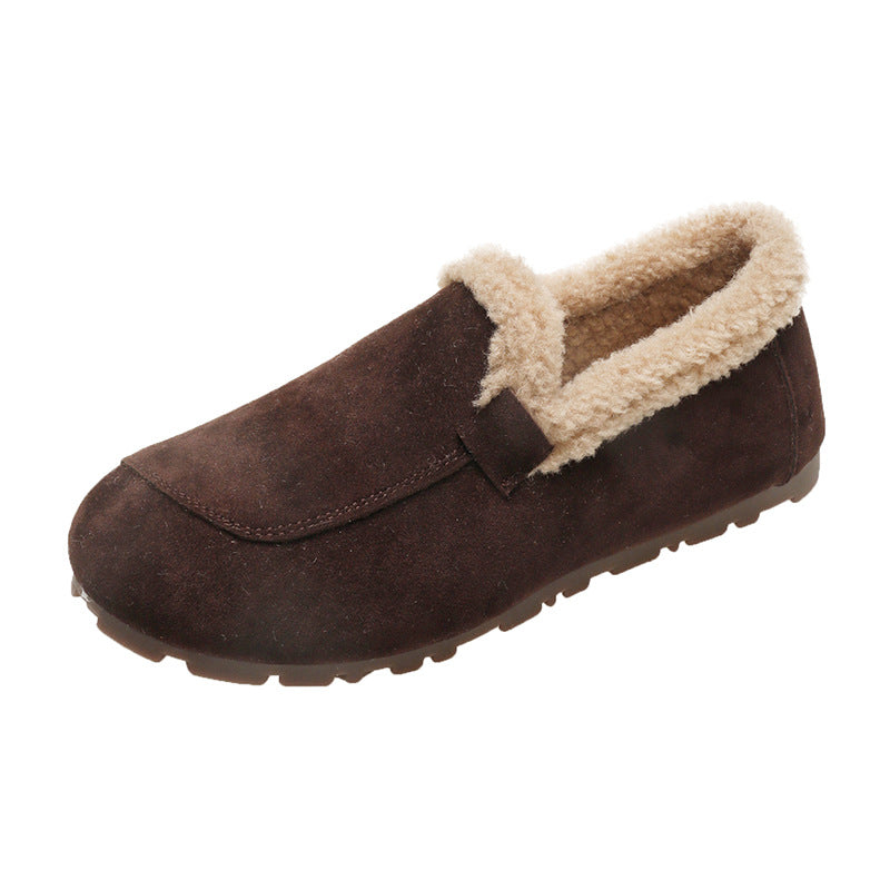 Women's Flat Vintage Fleece-lined Fluffy Warm Doug Women's Shoes