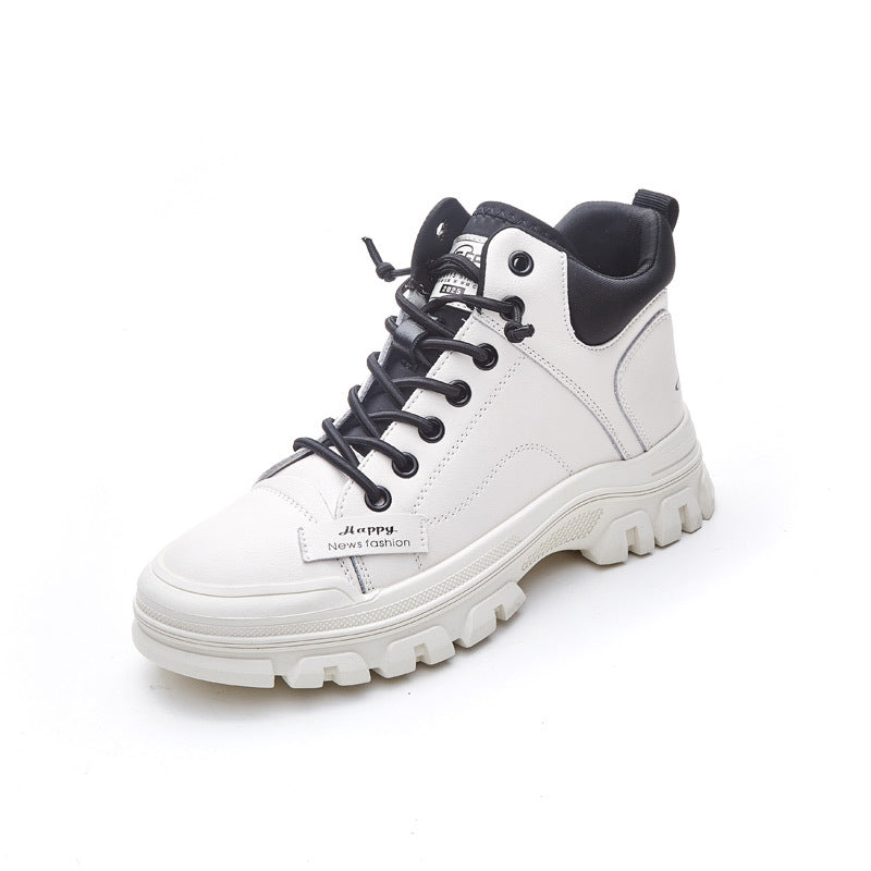 Women's Fleece Martin Single Sports Dad White Boots