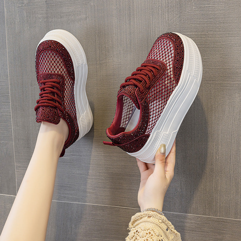 Women's Hot Rhinestone White Summer Versatile Women's Casual Shoes