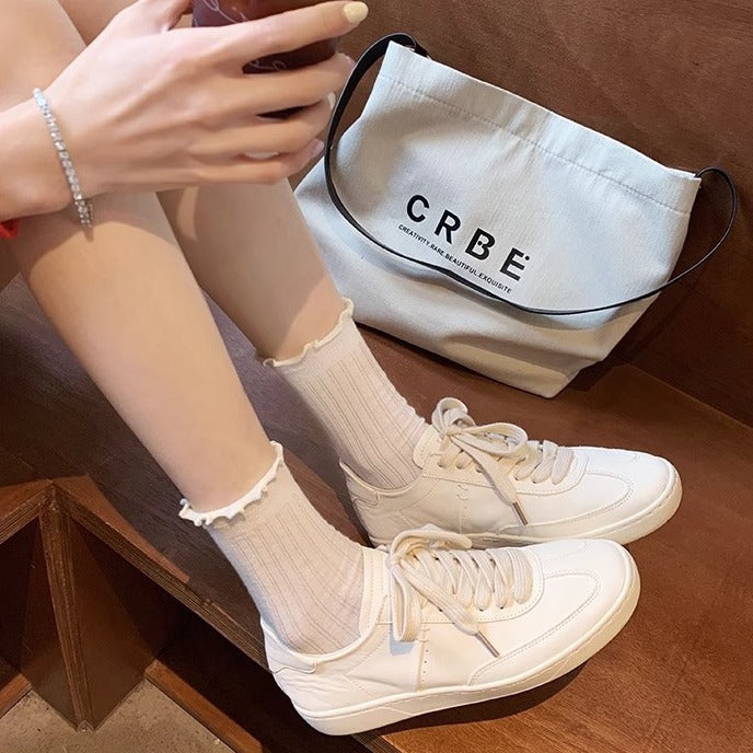 Women's Grape Mom Cowhide Lace Up Sports Round Casual Shoes