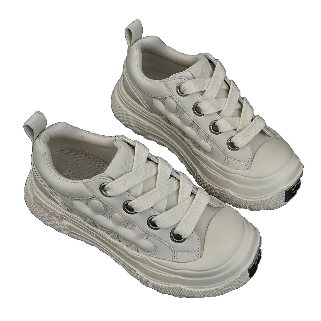 Women's Ensemble Plum Blossom Retro Platform Height Increasing Men's Shoes