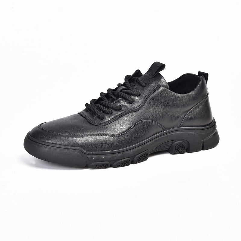 Men's Layer Cowhide Sports Genuine Rubber Soft Sneakers