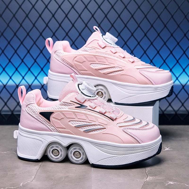 Children's Summer Walking Slip-on Flashing Light Boys Skating Primary School Four Children's Sports Shoes