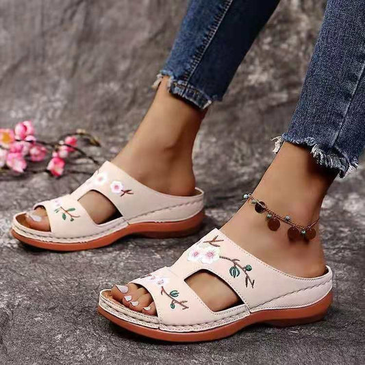 Women's Summer Seaside Outdoor Wedge Flower Beach Sandals